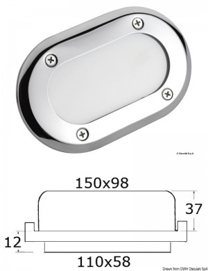 Plafoniera LED Incasso Ottone Cromato 12/24V 