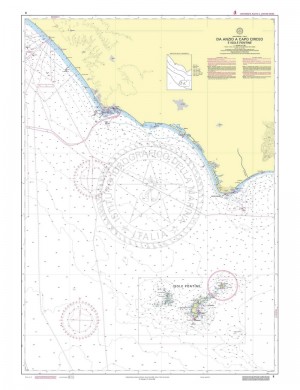 Carta Nautica da Anzio a Capo Circeo e Isole Pontine 116x83cm