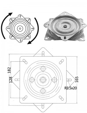 Base Girevole Inox Frizionata per Sedile