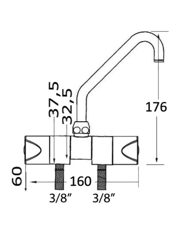 Miscelatore Caldo/Freddo H176mm - immagine 2