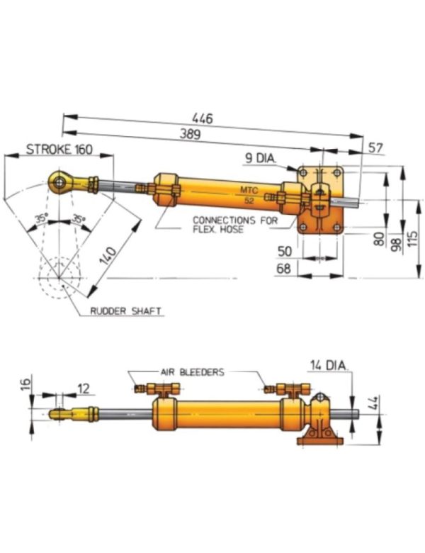 Vetus MTC5210 Cilindro Idraulico - immagine 2