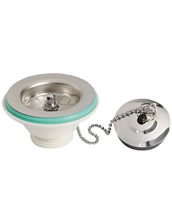 Piletta Diritta Inox e Plastica con Tappo